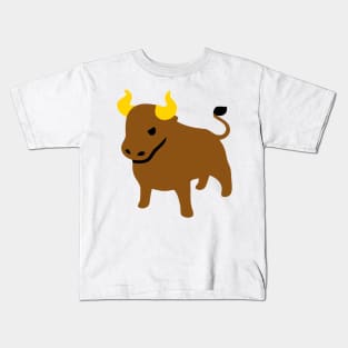 Brown Bull Icon Emoticon Kids T-Shirt